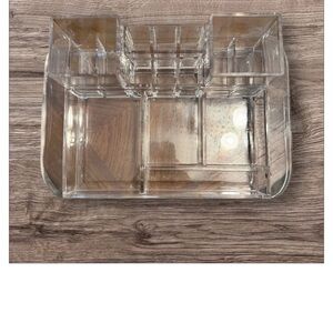 Caboodles Twin Tower Lucite Clear Acrylic Make up Cosmetics Organizer